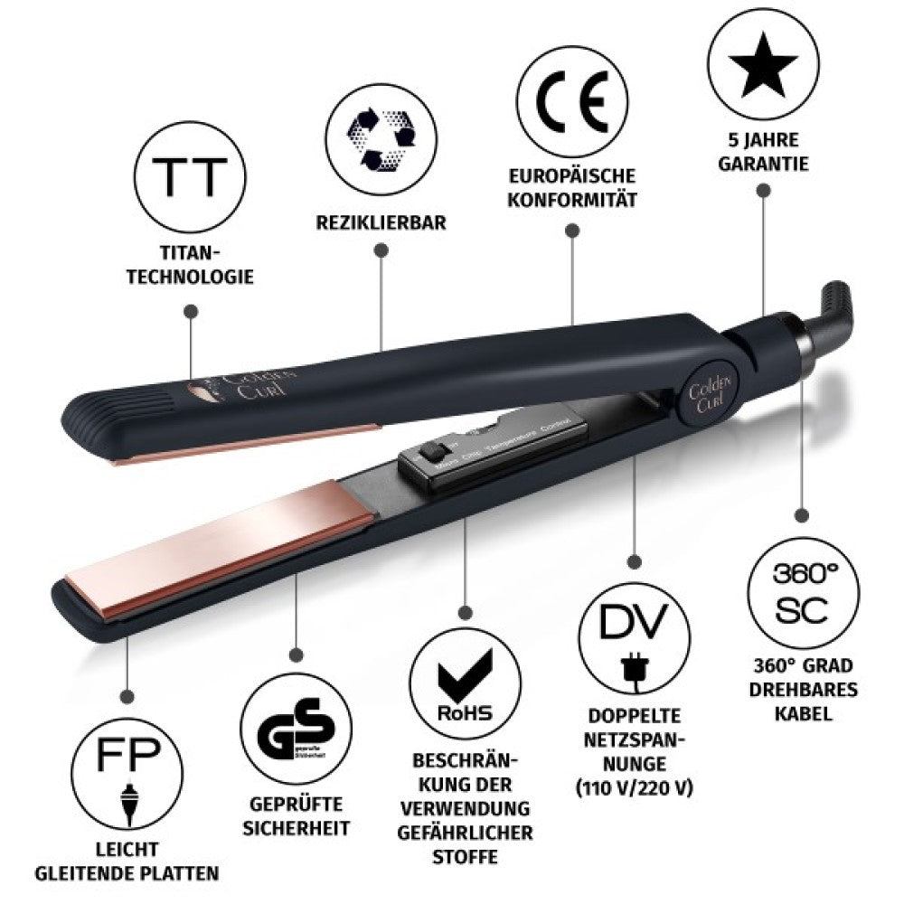 Golden Curl The Rose Golden Straightener