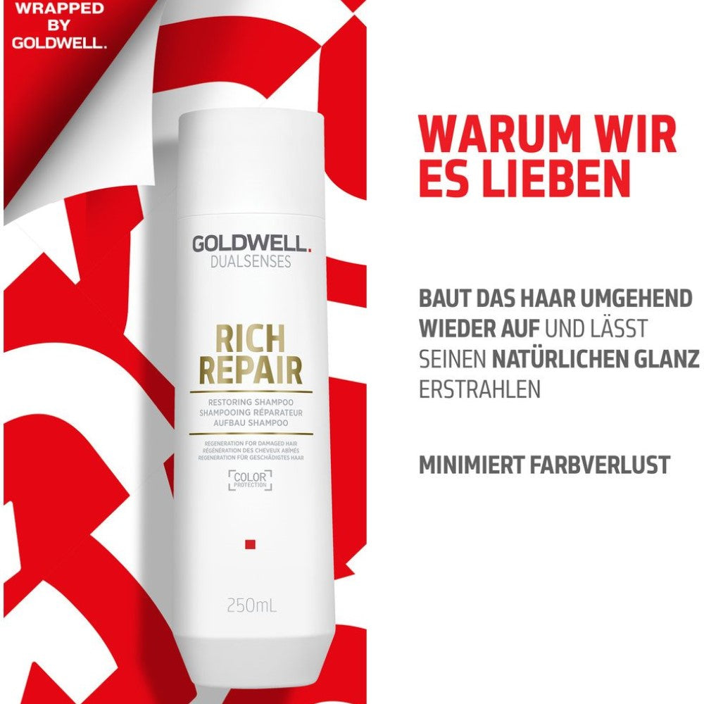 Goldwell Dualsenses Rich Repair X-Mas Set - Shampoo 250 ml + Maske 200 ml + 6-Effekte Serum 100 ml