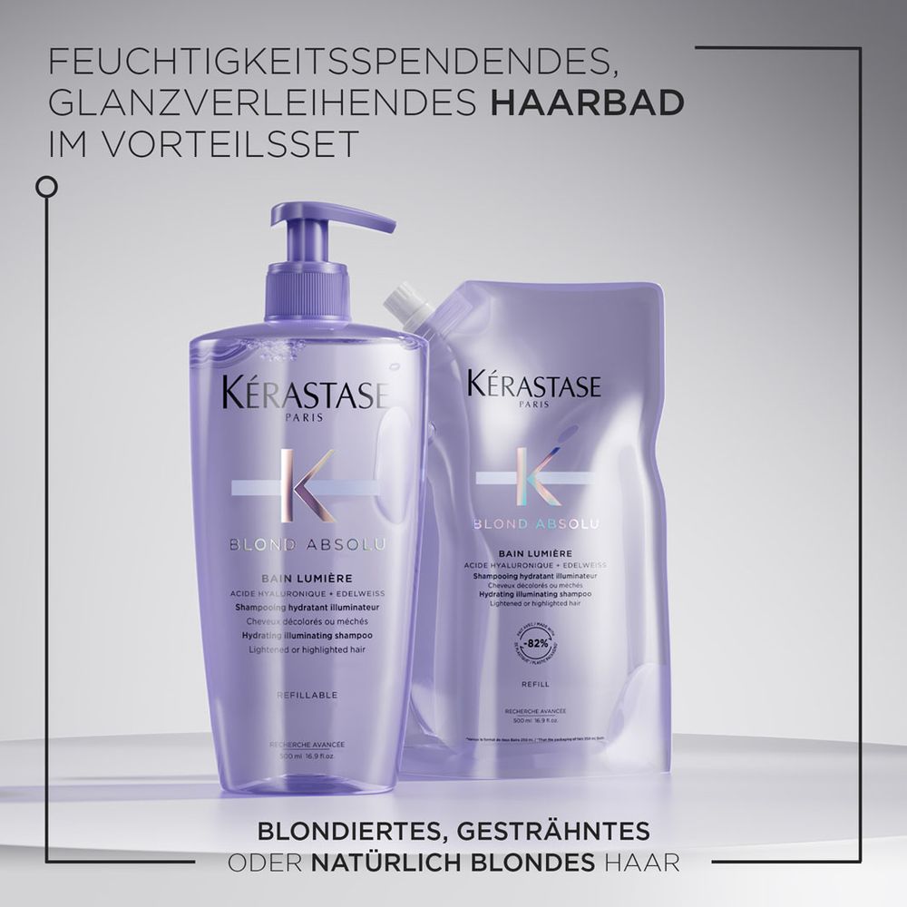 Kérastase Blond Absolu Bain Lumière Refill Bundle - Shampoo 500 ml & Refill Pack 500 ml