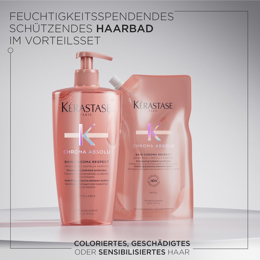 Kèrastase Chroma Absolu Respect Refill Bundle - Shampoo 500 ml & Refill Pack 500 ml