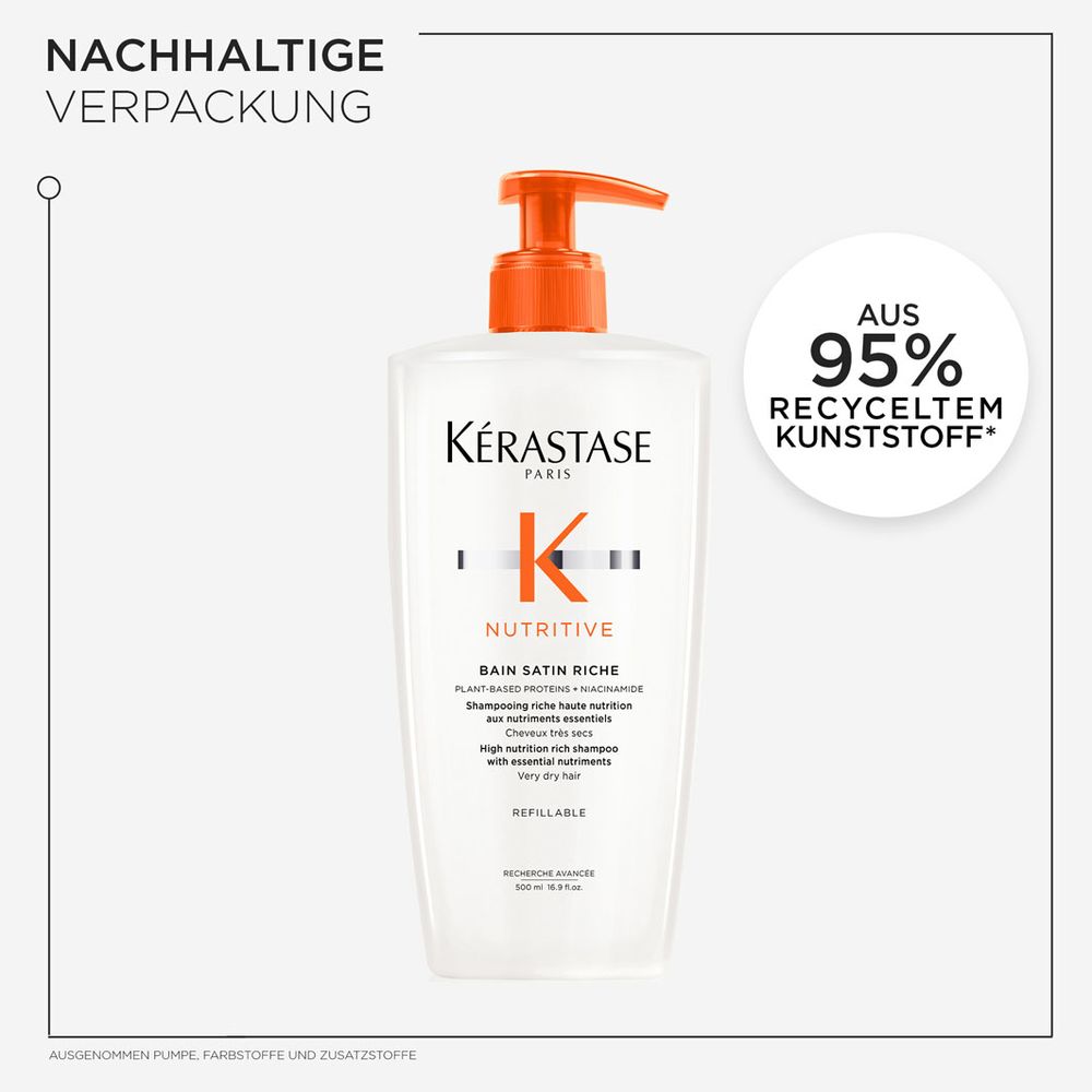 Kérastase Nutritive Bain Satin Riche Refill Bundle - Shampoo 500 ml + Refill Pack 500 ml