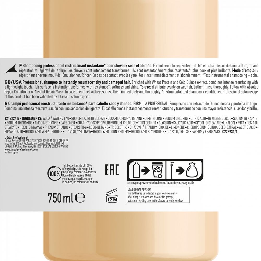 L'Oréal Professionnel Serie Expert Absolut Repair Shampoo 1500 ml