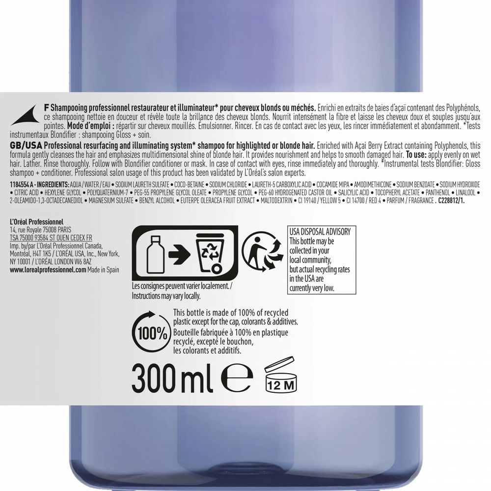 L'Oreal Professionnel Serie Expert Blondifier Gloss Shampoo 300 ml