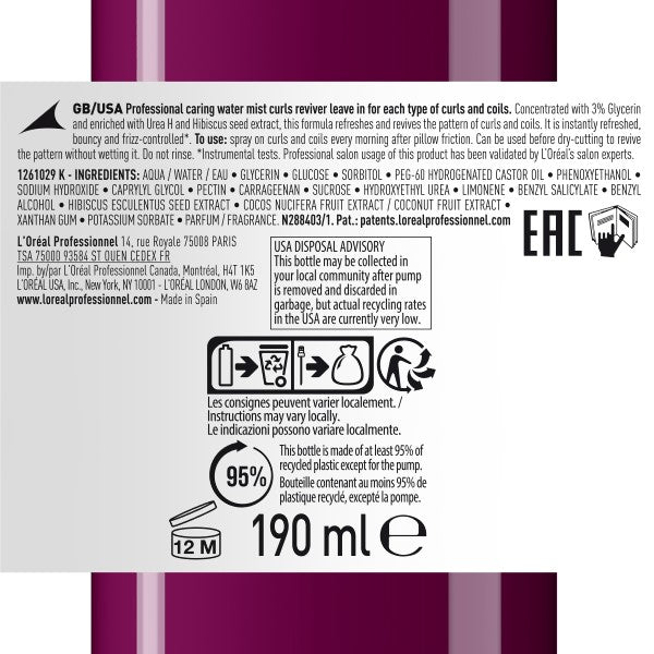 L'Oréal Professionnel Serie Expert Curl Expression Curl Reviver Leave-In 190 ml