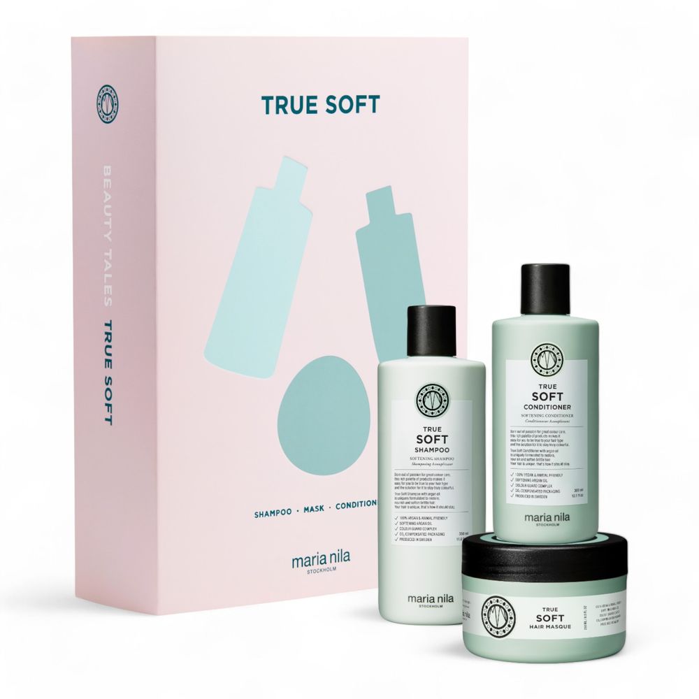 Maria Nila True Soft Holiday Box - Shampoo 350 ml + Conditioner 300 ml + Mask 250 ml