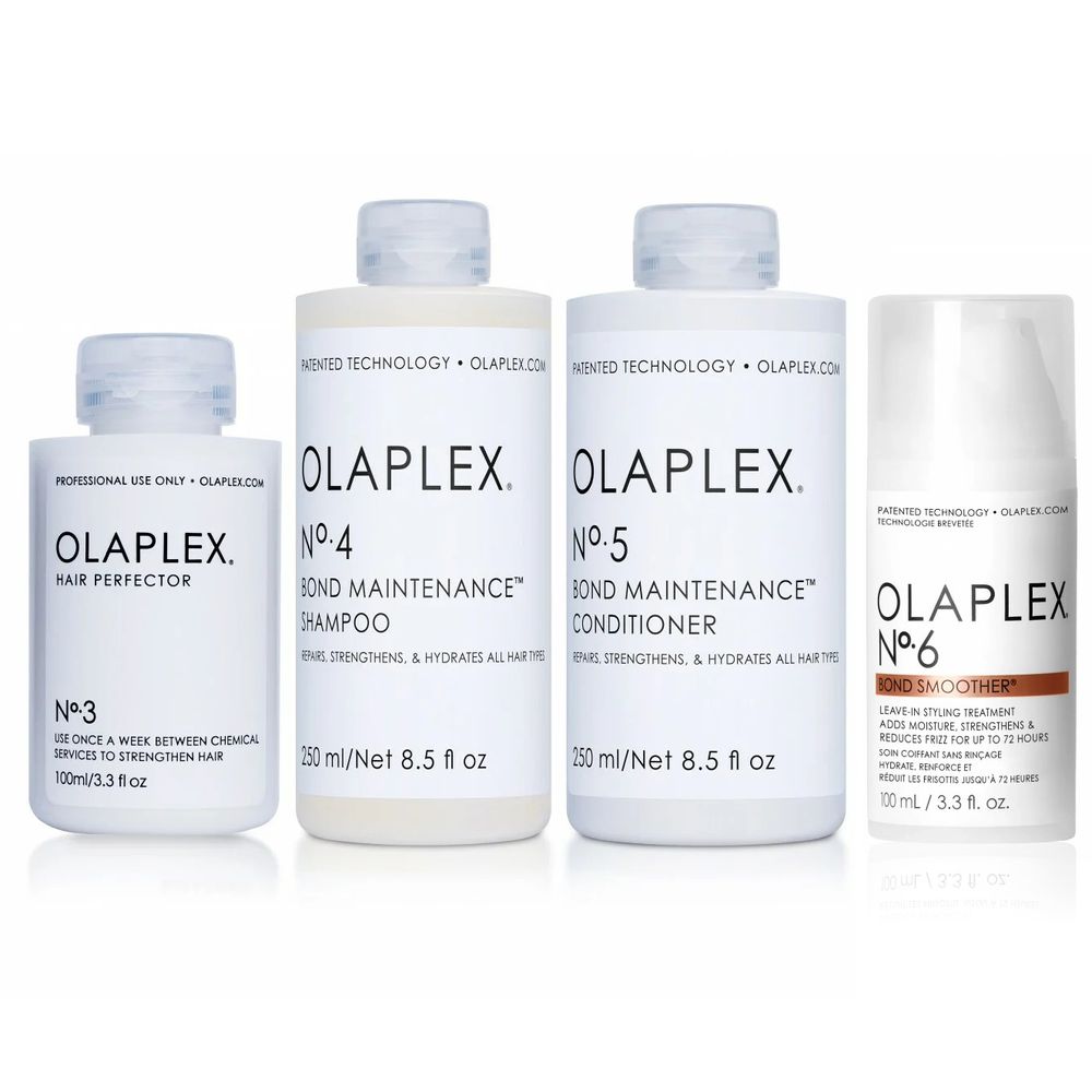 Olaplex Set - Hair Perfector No. 3 + Shampoo No. 4 + Conditioner No. 5 + Bond Smoother No. 6
