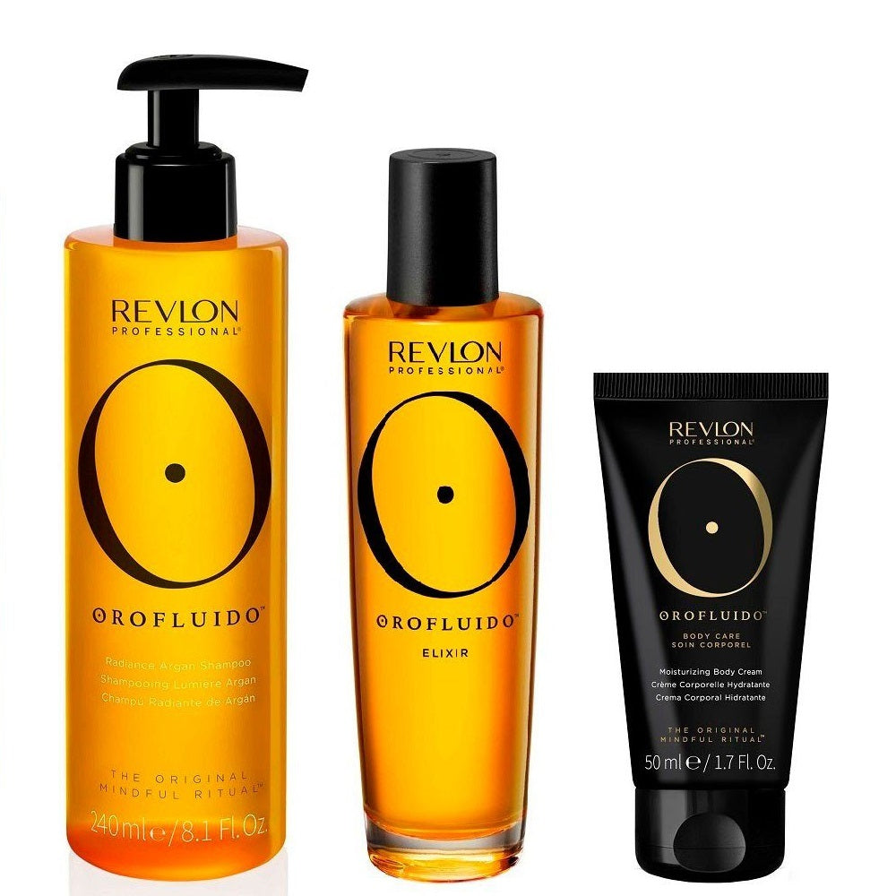 Orofluido Geschenkset - Shampoo 240ml + Elixir 100ml + Body Cream 50ml