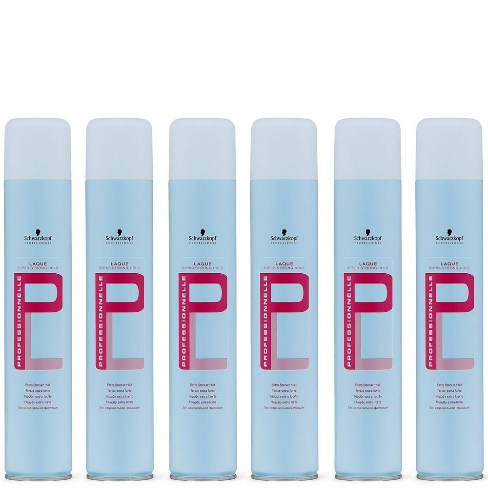 Schwarzkopf Professionnelle Laque Super Strong Hold Hairspray 6 x 500 ml