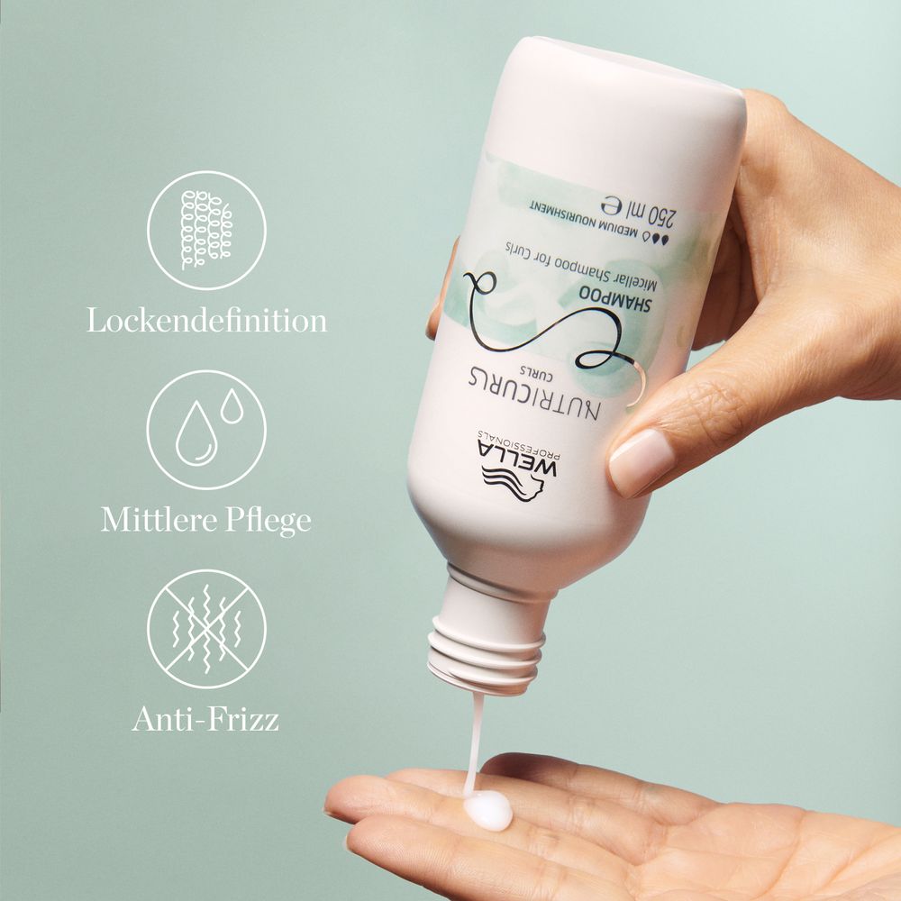 Wella Professionals Nutricurls Curls Geschenkset - Shampoo 250ml + Conditioner 200 ml + Maske 150 ml + Kosmetikbeutel gratis