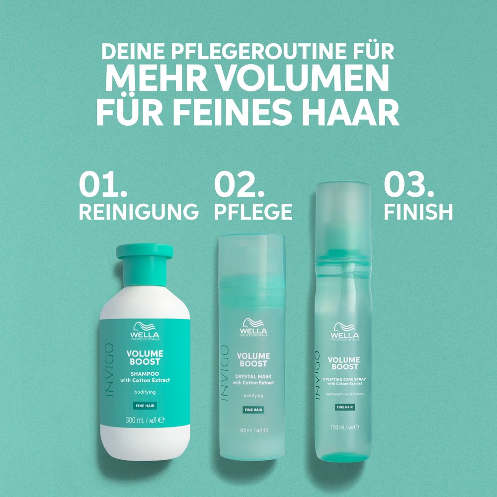 Wella Professionals Invigo Volume Boost Geschenkset Shampoo 300 ml + Crytsal Mask 145 ml + Leave-In 150 ml - NEU