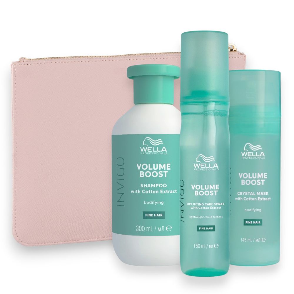 Wella Professionals Invigo Volume Boost Geschenkset Shampoo 300 ml + Crytsal Mask 145 ml + Leave-In 150 ml - NEU