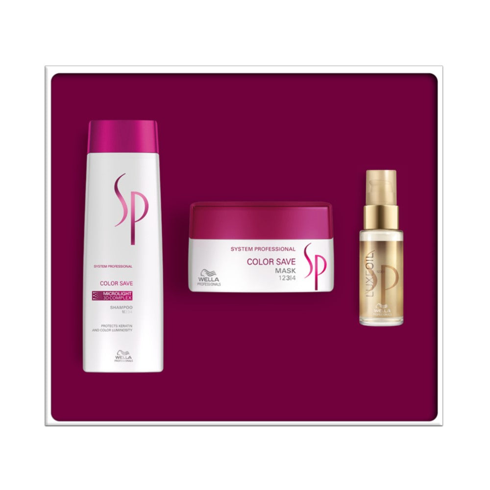 Wella SP System Professional Color Save Gift Box - Shampoo 250 ml + Mask 200 ml + Luxe Oil 30 ml