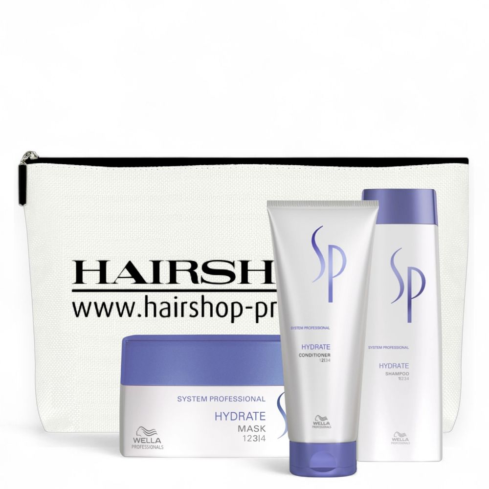 Wella SP System Professional Hydrate Geschenkset Shampoo 250ml + Conditioner 200ml + Mask 200ml + Kosmetikbeutel gratis