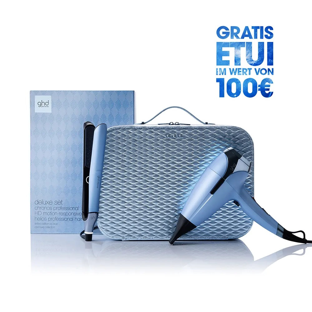 ghd chronos styler & helios hairdryer Icy Blue gift set