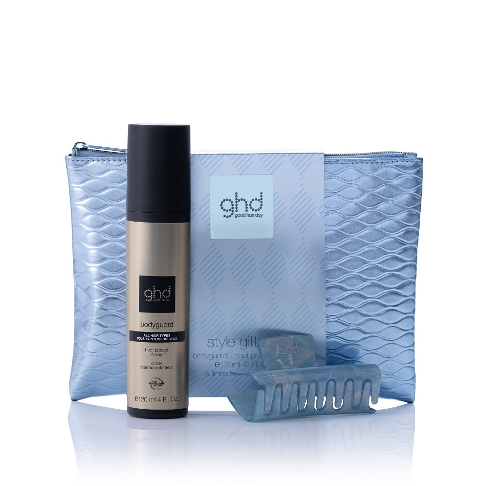 ghd iced Luxe Style Set - bodyguard 120ml + Tasche + Haarklammer