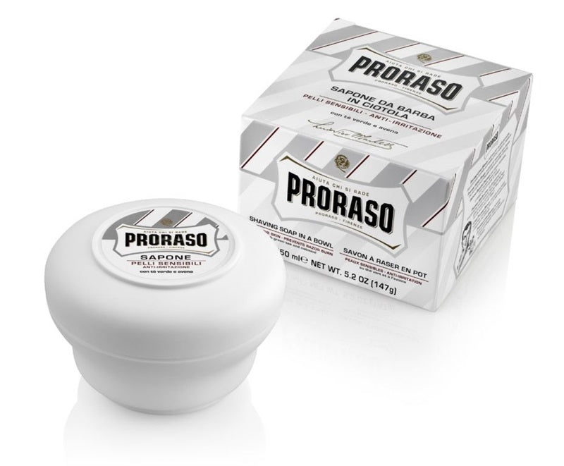 Proraso White Shaving Soap in a Bowl 150ml - Sapone Pelli Sensibili