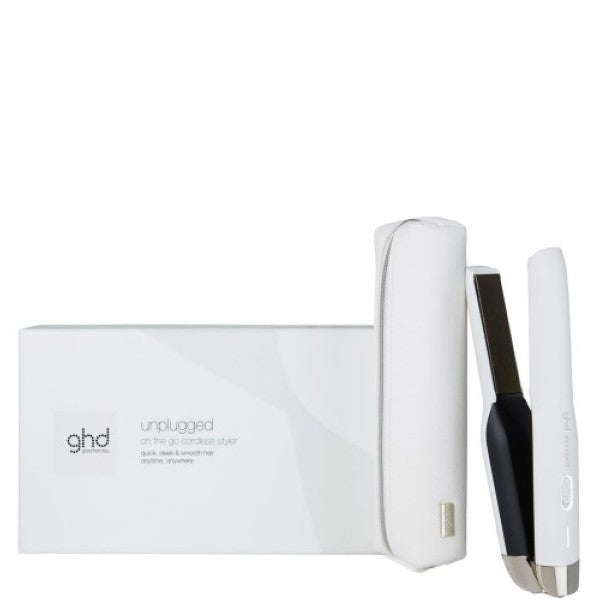 ghd unplugged Styler white + mini paddle brush free