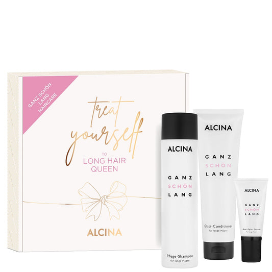 Alcina Geschenkset Ganz Schön Lang - Shampoo 250 ml + Conditioner 150 ml + Anti-Spliss Serum 50 ml