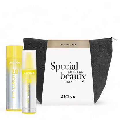 Alcina Gift Set Hyaluron 2.0 Hair - Shampoo 250ml + Spray 125ml + Bag