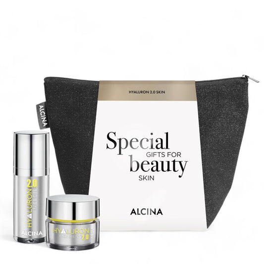 Alcina Geschenkset Hyaluron 2.0 Skin - Face Cream 50ml + Face Gel 30ml + Tasche