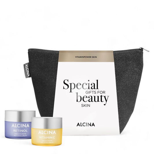 Alcina Gift Set Vitaminpower Skin - Vitamin C Day Cream 50ml + Retinol Night Cream 50ml + Bag
