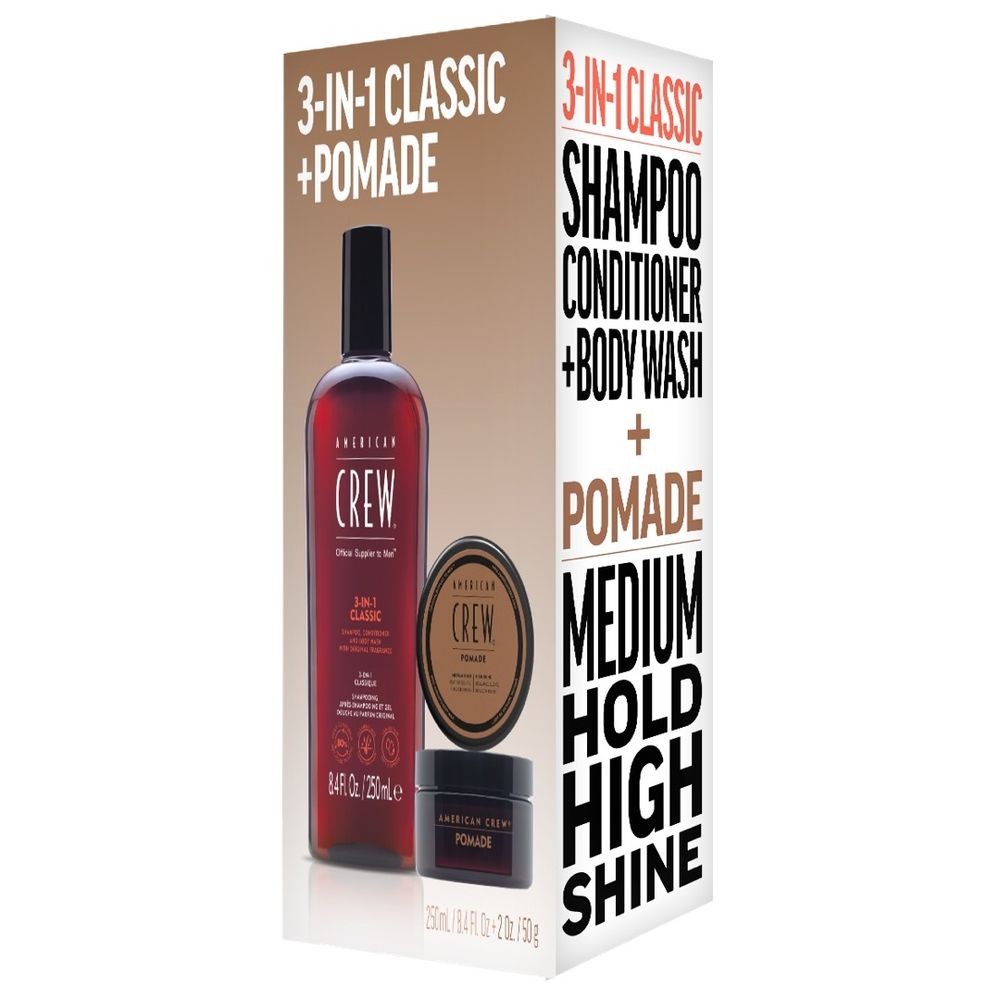 American Crew Geschenkset - 3 in 1 Classic Shampoo 250ml + Pomade 50g