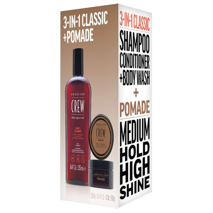 American Crew Geschenkset - 3 in 1 Classic Shampoo 250ml + Pomade 50g
