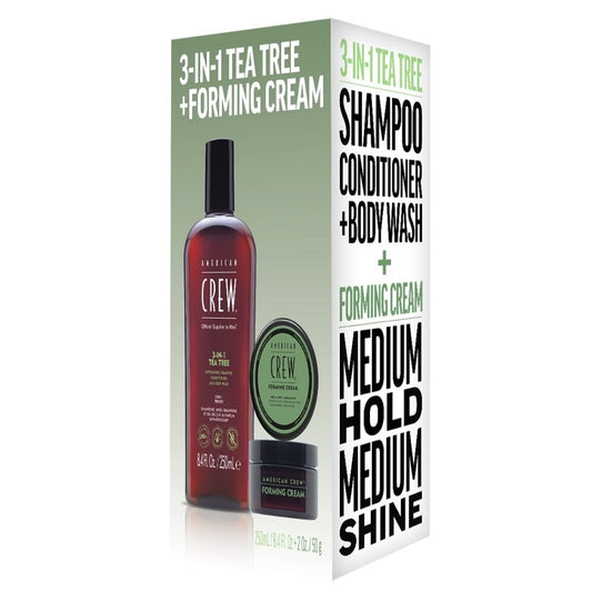American Crew Geschenkset - 3 in 1 Tea Tree Shampoo 250ml + Forming Cream 50g