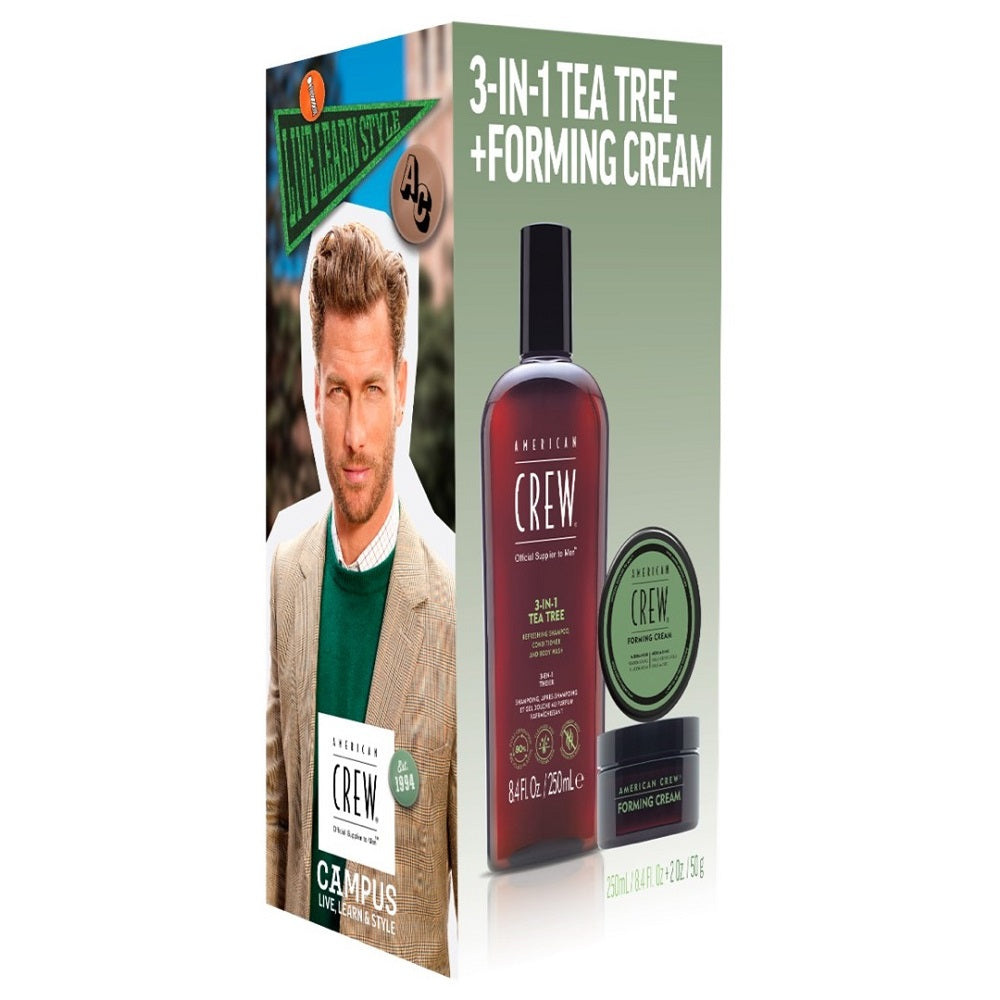 American Crew Geschenkset - 3 in 1 Tea Tree Shampoo 250ml + Forming Cream 50g