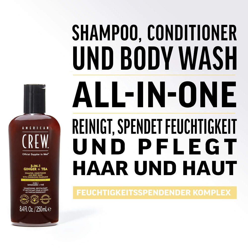 American Crew Ginger & Tea Energizing 3-in-1 Shampoo 250ml