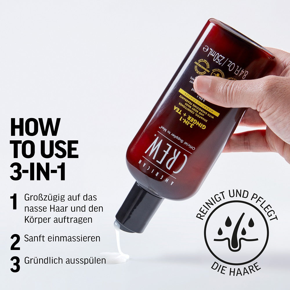 American Crew Ginger & Tea Energizing 3-in-1 Shampoo 250ml