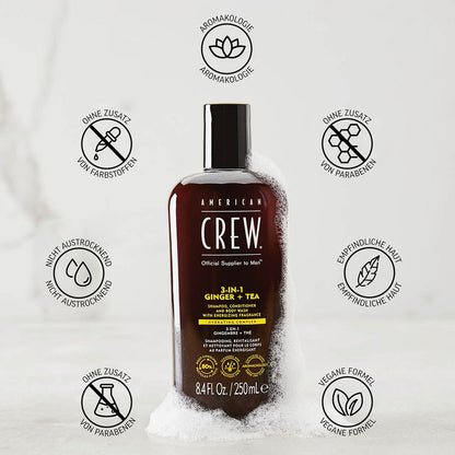 American Crew Ginger & Tea Energizing 3-in-1 Shampoo 250ml