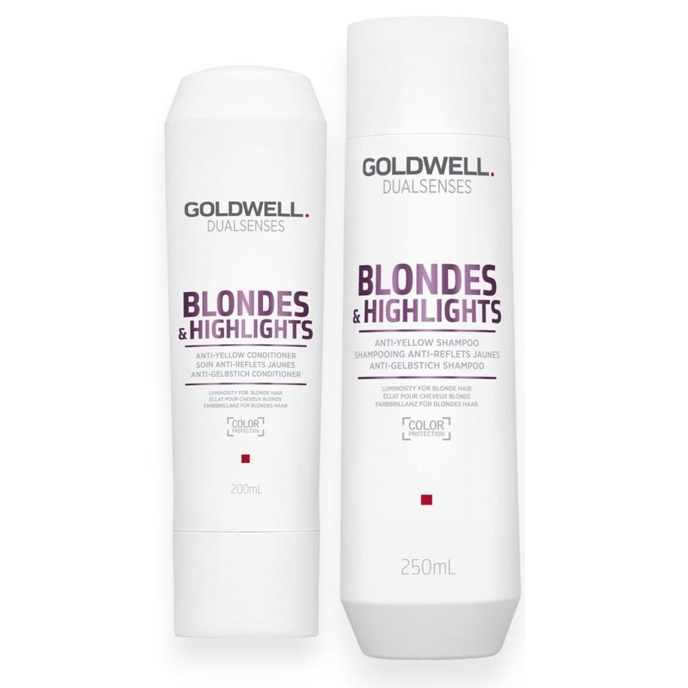 Goldwell Dualsenses Blondes &amp; Highlights Set - Shampoo 250ml + Conditioner 200ml + Hairspray free