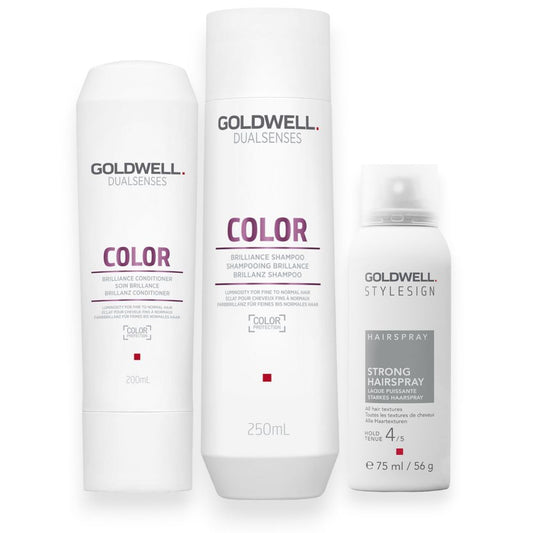 Goldwell Dualsenses Color Brilliance Set - Shampoo 250ml + Conditioner 200ml + Hairspray free