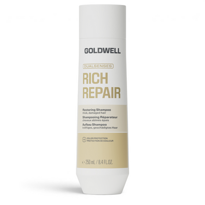 Goldwell Dualsenses Rich Repair Restoring Set - Shampoing 250 ml + Après-shampooing 200 ml + Laque gratuite