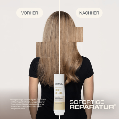 Goldwell Dualsenses Rich Repair Restoring Set - Shampoing 250 ml + Après-shampooing 200 ml + Laque gratuite