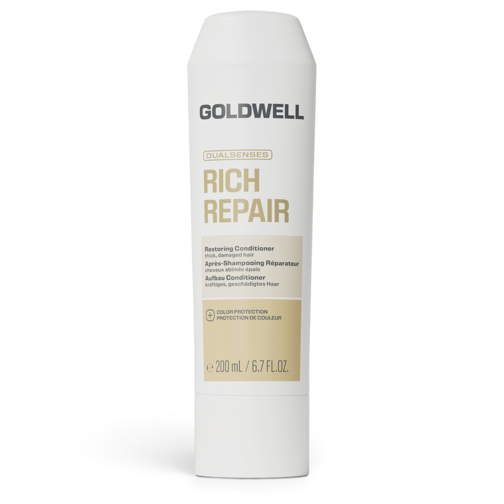Goldwell Dualsenses Rich Repair Restoring Set - Shampoing 250 ml + Après-shampooing 200 ml + Laque gratuite