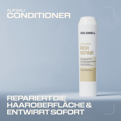 Goldwell Dualsenses Rich Repair Restoring Set - Shampoing 250 ml + Après-shampooing 200 ml + Laque gratuite