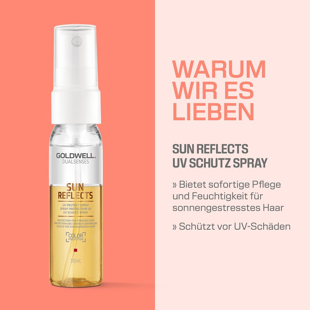 Goldwell Dualsenses Sun Reflects Sommer Set - Shampoo 100 ml + Treatment 50 ml + UV Protect Spray 30 ml
