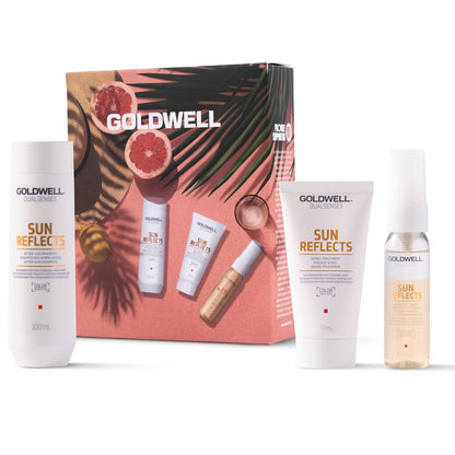 Goldwell Dualsenses Sun Reflects Sommer Set - Shampoo 100 ml + Treatment 50 ml + UV Protect Spray 30 ml