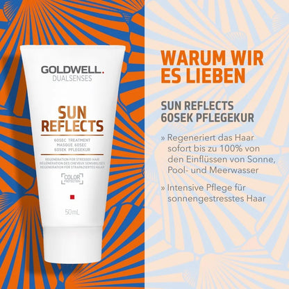 Coffret de voyage Goldwell Dualsenses Sun Reflects : shampoing 100 ml, soin 50 ml, spray protecteur UV 30 ml