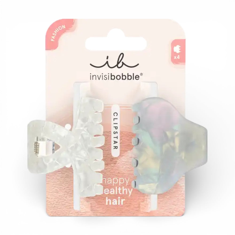 Invisibobble CLIPSTAR M Pearly Frost – 2 Stück