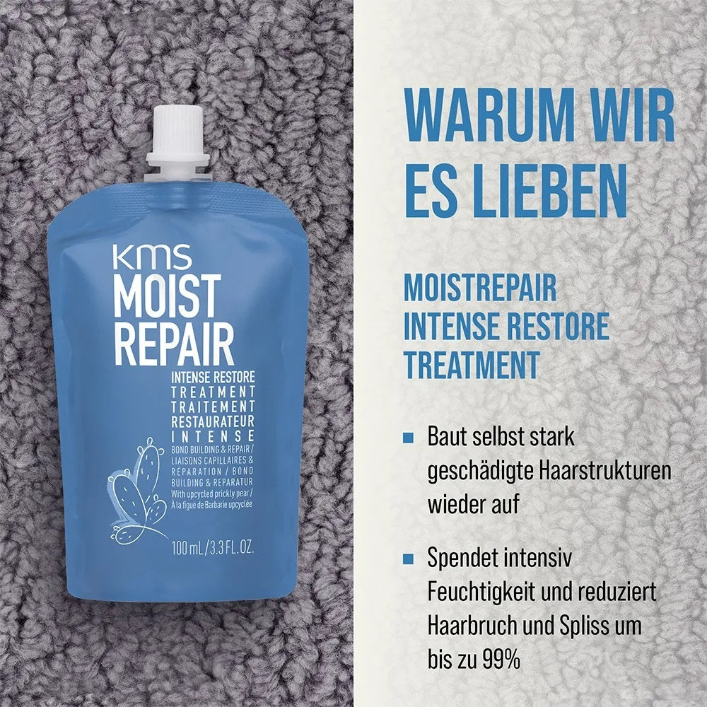 KMS Moistrepair Geschenkset - Shampoo 300 ml + Treatment 100 ml + Revival Cream 125 ml + Kosmetiktasche