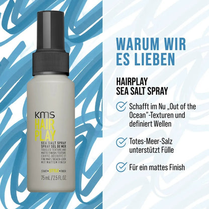 KMS Moistrepair Travelset - Shampoo 75 ml + Conditioner 75 ml + Sea Salt Spray 75 ml + Kosmetiktasche