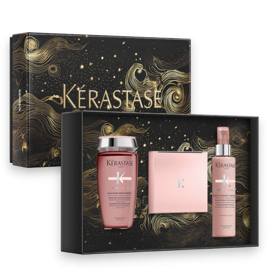Kèrastase Chroma Absolu Masque Holiday Coffret - Bain Chroma Respect Riche 250 ml - Masque Chroma Filler 200 ml - Serum Chroma Thermique 150 ml