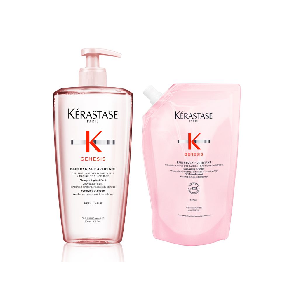 Kèrastase Genesis Bain Hydra-Fortifiant Refill Bundle - Shampoo 500 ml + Refill Pack 500 ml