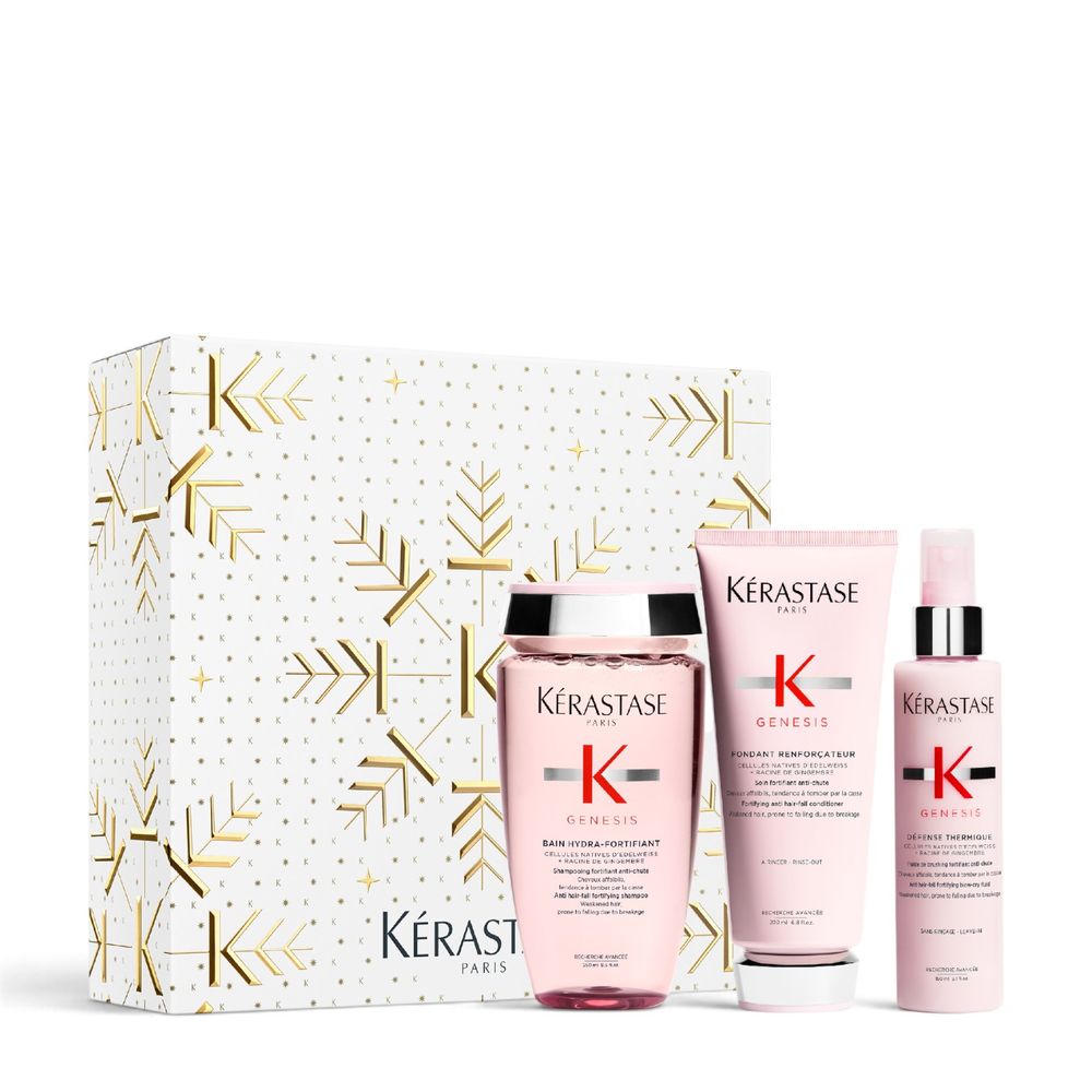 Kérastase Genesis Therm Trio Holiday Set – Bain Hydra-Fortifiant 250 ml + Fondant Renforçateur 200 ml + Défense Thermique 150 ml