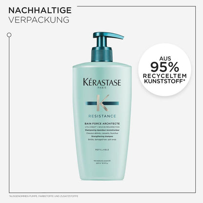 Kérastase Resistance Bain Force Architecte Refill Bundle - Shampoo 500 ml &amp; Refill Pack 500 ml