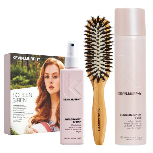 Kevin.Murphy SCREEN.SIREN.KIT Gift Set -Session.Spray Flex 400ml + Anit.Gravity Spray 150ml + Styling.Brush