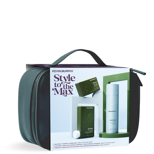 Kevin.Murphy Style to the Max Kit - Maxi.Wash 250ml + Touchable 250ml + Free.Hold 100g + toiletry bag